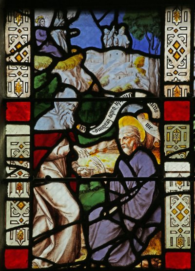 Window depicting the Temptation of Christ in the Wilderness by French School